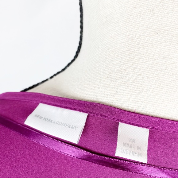 New York & Co Fuchsia Balloon Sleeve Blouse XS - Picture 6 of 7